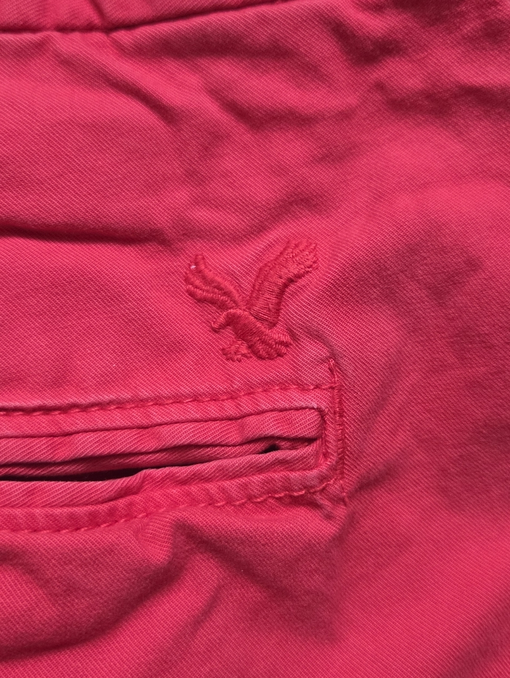 American Eagle Mens Red Chino Shorts, Size 38 Summer Vacation Beach Preppy - Picture 3 of 5